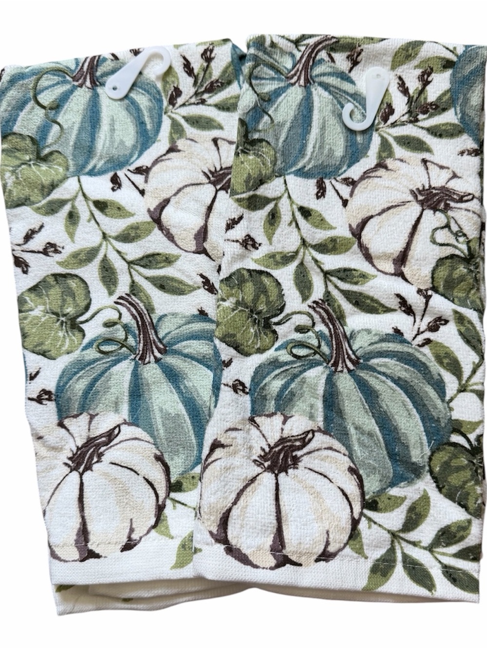 Blue & Cream Pumpkin Fall Kitchen Towels
